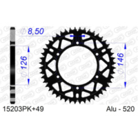 Alu-Kettenrad AFAM 428 - 52Z Gun Metal 15104+52