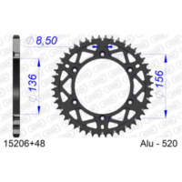 Alu-Kettenrad AFAM 428 - 53Z Gun Metal 15104+53