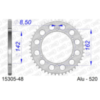 Alu Chain Wheel - Rear Sprocket AFAM 520 - 45t Gun Metal 15203N45