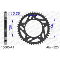 Alu Chain Wheel - Rear Sprocket AFAM 520 - 46t Gun Metal 15206N46