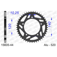 Alu Chain Wheel - Rear Sprocket AFAM 520 - 49t SILVER 15206N49