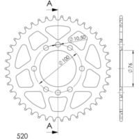 Alu-Rear Sprocket / Chain Wheel Supersprox 520/41t black 15401AK41