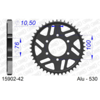 Alu Chain Wheel - Rear Sprocket AFAM 525 - 44t Gun Metal 1540444