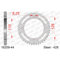 Alu Chain Wheel - Rear Sprocket AFAM 525 - 43t Gun Metal 1560443