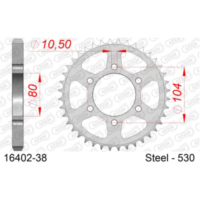 Alu Chain Wheel - Rear Sprocket AFAM 520 - 47t Gun Metal 1560547