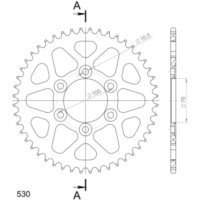 Alu-Rear Sprocket / Chain Wheel Supersprox 530/49t black 15902AK49