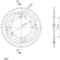 Stealth-Rear Sprocket / Chain Wheel Supersprox 420/45t black