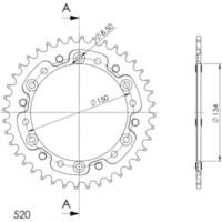 Stealth-Kettenrad Supersprox 520/39Z gold 16204S39