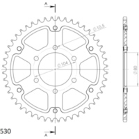 Stealth-Rear Sprocket / Chain Wheel Supersprox 530/50t gold 16402S50