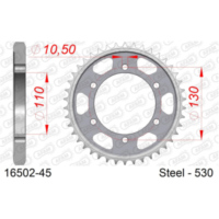 Steel Chain Wheel - Rear Sprocket AFAM 520 - 37t SILVER 1640637