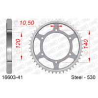 Stahl-Kettenrad AFAM 520 - 43Z Schwarz 1650043