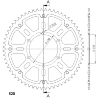 Stealth-Kettenrad Supersprox 520/70Z gold