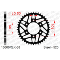 Steel Chain Wheel - Rear Sprocket AFAM 520 - 37t SILVER 1660037