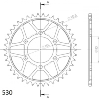 Steel-Rear Sprocket / Chain Wheel Supersprox 530/43t black 16604-43