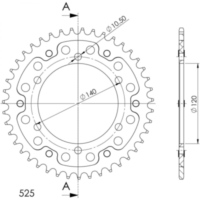 Stealth-Rear Sprocket / Chain Wheel Supersprox 525/44t black 16605K44