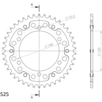 Stealth-Rear Sprocket / Chain Wheel Supersprox 525/41t gold 16605S41