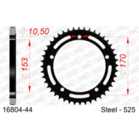 Racing Steel Chain Wheel - Rear Sprocket AFAM 520 - 40t BLACK 16606RLK40