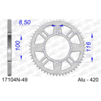 Stahl-Kettenrad AFAM 525 - 43Z Schwarz 1661043