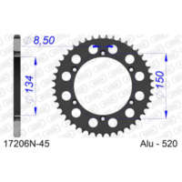 Steel Chain Wheel - Rear Sprocket AFAM 530 - 49t SILVER 1670149