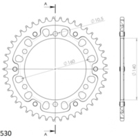 Stealth-Rear Sprocket / Chain Wheel Supersprox 530/42t gold 16701S42