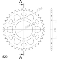 Alu-Rear Sprocket / Chain Wheel Supersprox 520/37t black