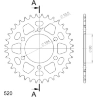 Alu-Rear Sprocket / Chain Wheel Supersprox 520/37t black