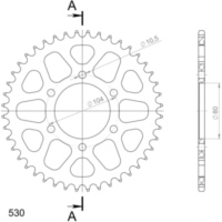 Alu-Rear Sprocket / Chain Wheel Supersprox 530/46t green