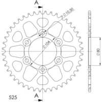 Alu-Rear Sprocket / Chain Wheel Supersprox 530/44t green