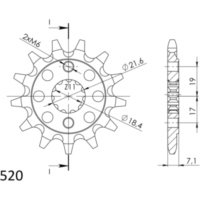 Front Sprocket 520/12t 20320A12