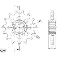 Front Sprocket Supersprox 525/16t 20515-16