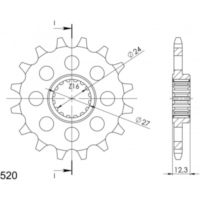 Front Sprocket Supersprox 520/15t 22912-15