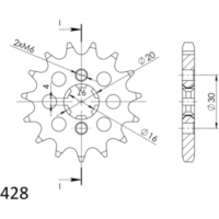 Front Sprocket Supersprox 428/17t 24200-17