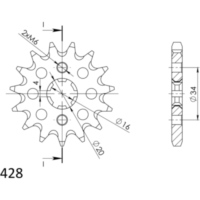 Front Sprocket 428/15t 28200A15