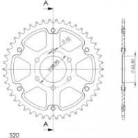 Stealth-Rear Sprocket / Chain Wheel Supersprox 520/48t gold 30109S48