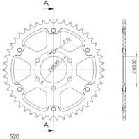 Stealth-Kettenrad Supersprox 520/48Z gold 30109S48