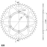 Alu-Kettenrad Supersprox 520/50Z silber 30224V50