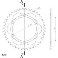 Alu-Rear Sprocket / Chain Wheel Supersprox 520/42t blue 30245AB42