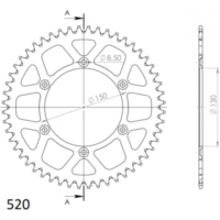 Alu-Rear Sprocket / Chain Wheel Supersprox 520/53t blue 30245AB53