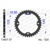 Alu Chain Wheel - Rear Sprocket AFAM 520 - 46t Gun Metal 13323+46