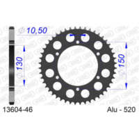 Alu Chain Wheel - Rear Sprocket AFAM 520 - 49t SILVER 13323N49