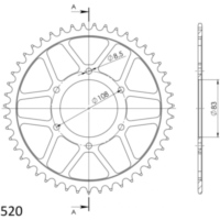 Steel-Rear Sprocket / Chain Wheel Supersprox 520/46t black 30404-46