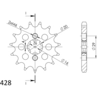 Front Sprocket Supersprox 428/12t 33201-12