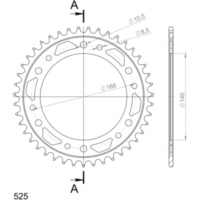 Stahl-Kettenrad Supersprox 525/44Z schwarz 35305-44