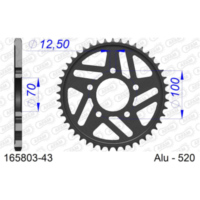 Stahl-Kettenrad AFAM 525 - 43Z Schwarz 16480043