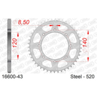 Racing Steel Chain Wheel - Rear Sprocket AFAM 428 - 45t BLACK 164801RLK45