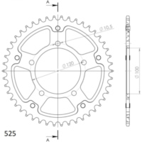 Stealth-Rear Sprocket / Chain Wheel Supersprox 525/49t gold 35800S49