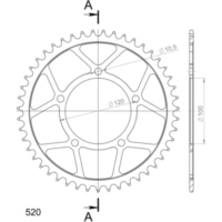 Steel-Rear Sprocket / Chain Wheel Supersprox 520/46t black 35801-46