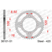 Alu Chain Wheel - Rear Sprocket AFAM 520 - 42t Gun Metal 3630642