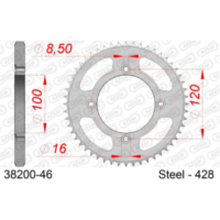 Alu Chain Wheel - Rear Sprocket AFAM 520 - 44t Gun Metal 3630644