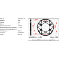 Alu Chain Wheel - Rear Sprocket AFAM 525 - 42t Gun Metal 3680042